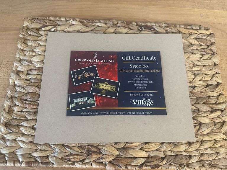 Griswold Lighting $1500 Gift Certificate