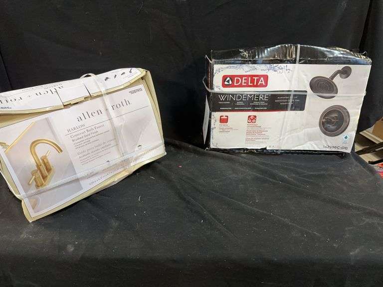 Allen + Roth Harlow Center Set Bath Faucet and Delta Windemere Tub and Shower Set