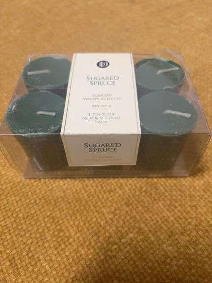 BOX OF NEW SUGAR SPRUCE SCENTED CANDLES image