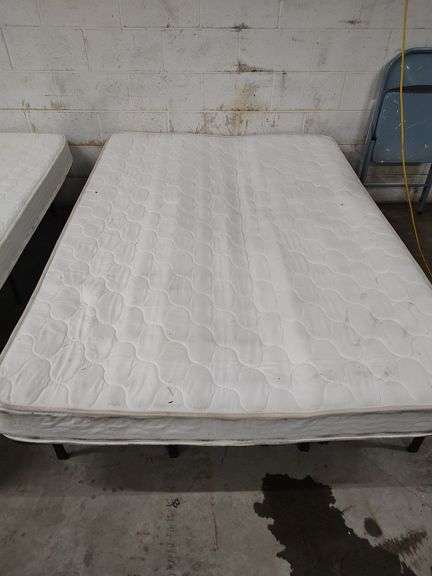 FULL SIZE METAL PLATFORM BED FRAME - MATTRESS WILL BE GIVEN TO BUYER IF WANTED image