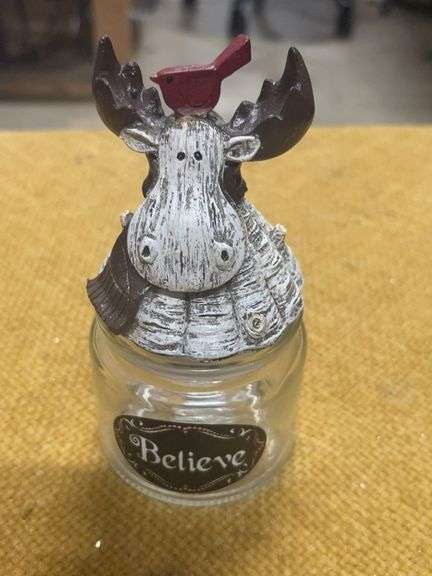 MOOSE TOP GLASS JAR. image