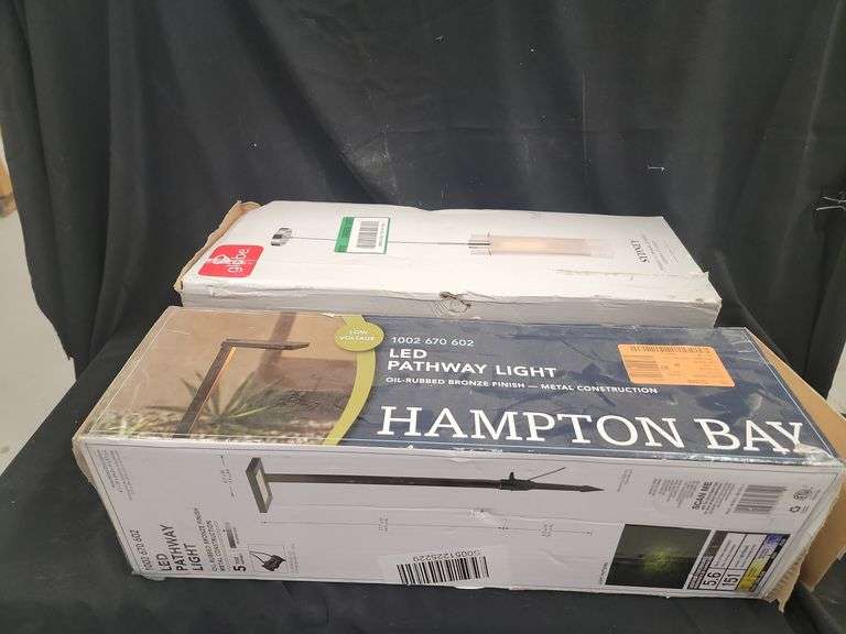 Hampton Bay LED Pathway Light & Globe Sydney Pendant Light image
