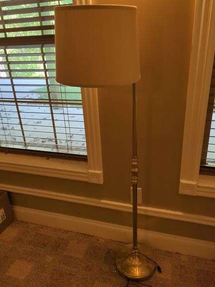 Brass Finish Floor Lamp with Shade image