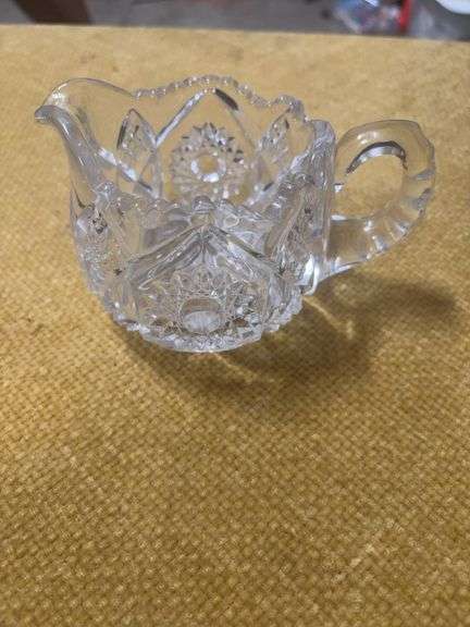ANTIQUE CUT GLASS CREAM PITCHER image