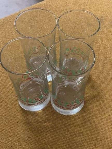 FOUR CHRISTMAS GLASSES.  ARBY'S 1987 image