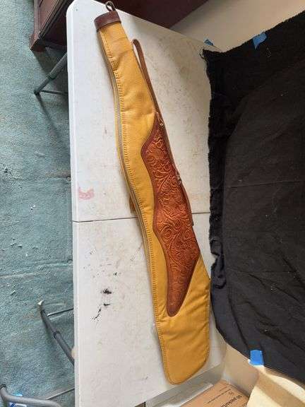 Tooled Leather Long Case with Tags