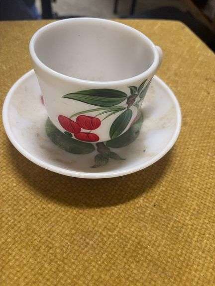 VINTAGE CHERRY COFFEE CUP AND SAUCER image