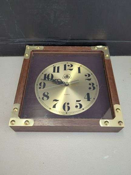 Framed Wall Clock with Gold Tone Accents image