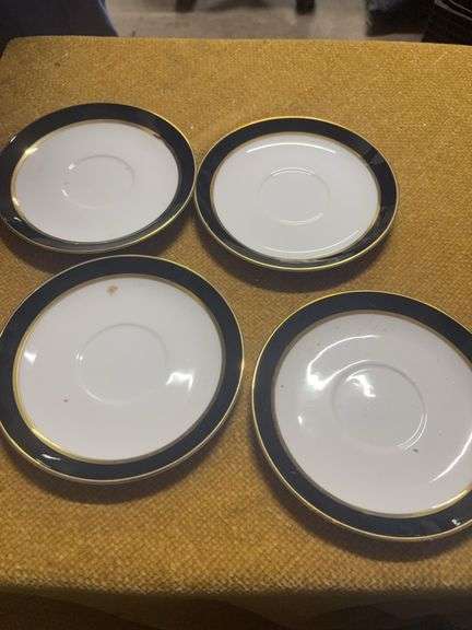 FOUR AQUARIUS FINE CHINA MADE IN JAPAN 3158 SAUCERS image