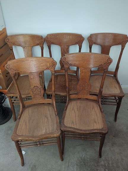Set of Five Oak Chairs image