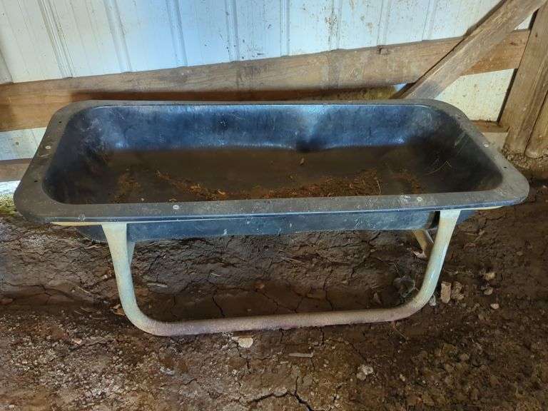 Black Plastic Tub with Metal Frame