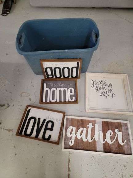 Framed Wall Decor Grouping: Good, Home, Gather, Love, Wise image