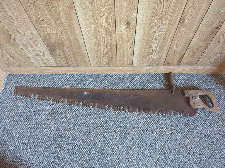 Two-Man Crosscut Saw with Wooden Handles