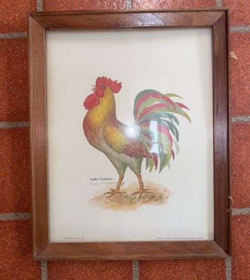 Framed Nellie Meadows Rooster Print image