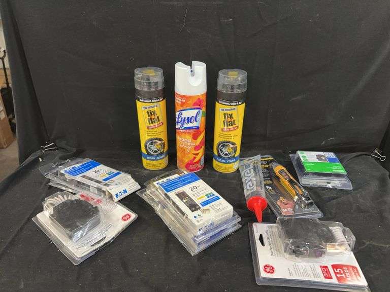 Electrical Supplies, Caulking, Tire Repair, and Disinfectant