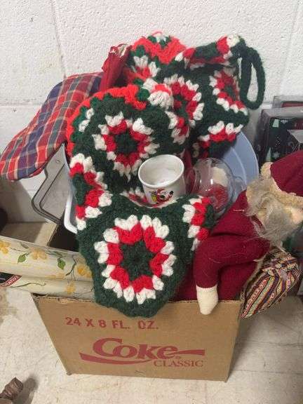 BOX OF MISC CHRISTMAS DECOR image
