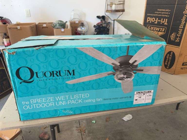 Quorum International Breeze Ceiling Fan with Bulbs image