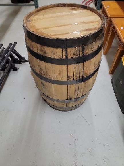 Wooden Barrel with Metal Bands image