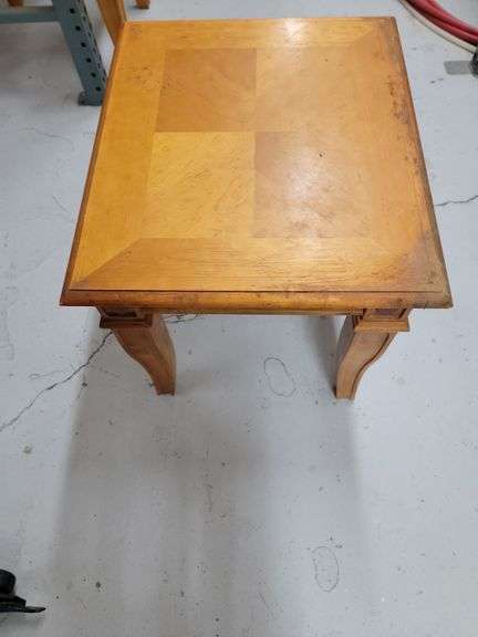 Wooden Square Table with Cabriole Legs image