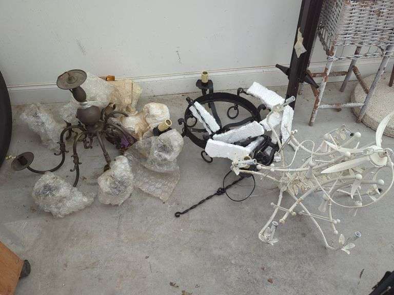 Group of Three Metal Chandeliers image
