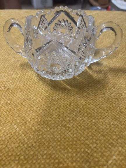 ANTIQUE CUT GLASS SUGAR BOWL image