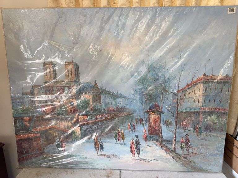 Impressionist Style Painting of Paris Street Scene