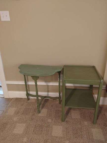 Pair of Green Painted Tables image