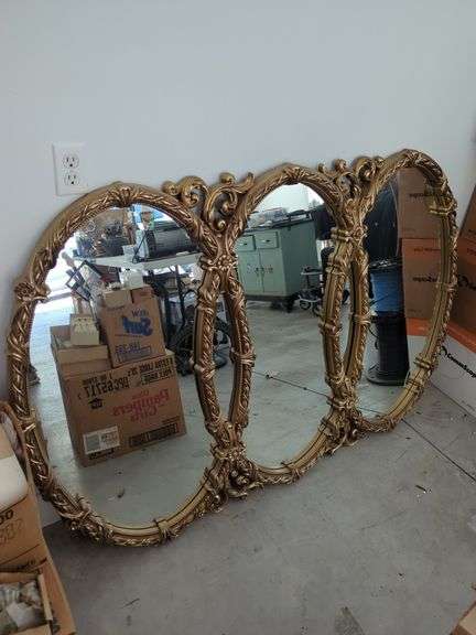 Bassett Triple Oval Mirror with Gold Finish Frame image