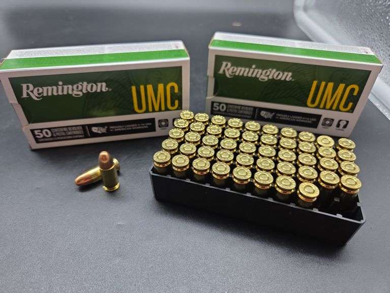 Remington UMC 9mm Luger Ammunition Two Boxes of 50 image