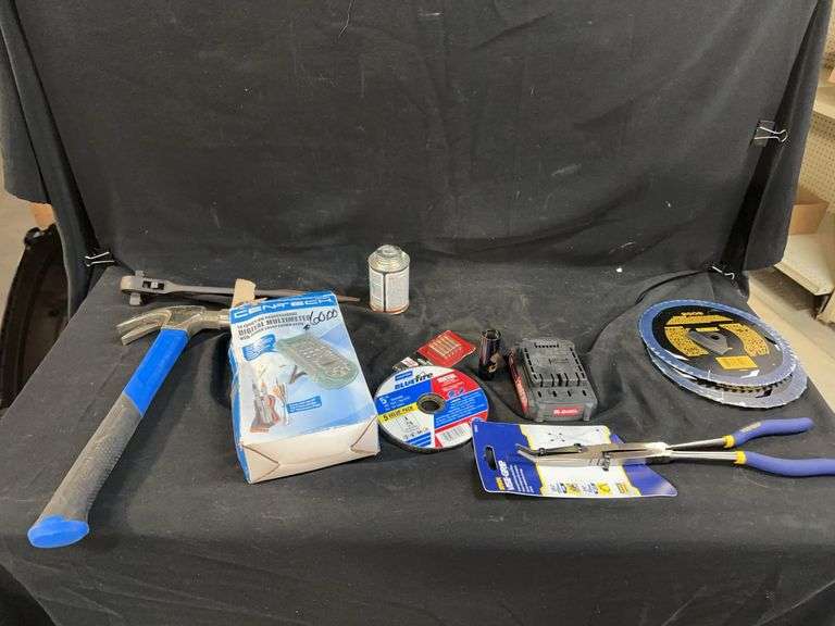 Assorted Tools Including Datey PVC Cement, Irwin Pliers, and Centech Multimeter