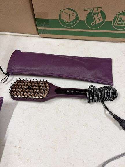 REMINGTON- 2IN1- HEATED STRAIGHTENING BRUSH- W/ THERMALUXE ADVANCE THERMAL TECHNOLOGY image