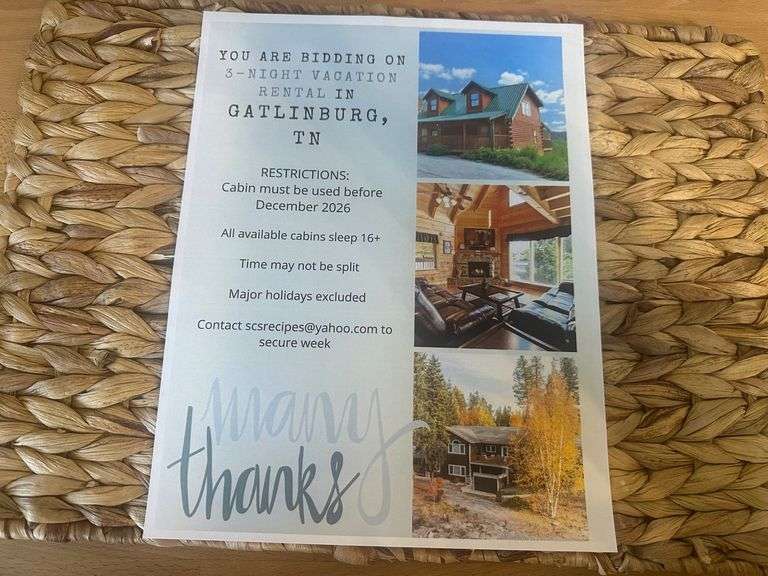 3 Night Vacation Rental in Gatlinburg TN