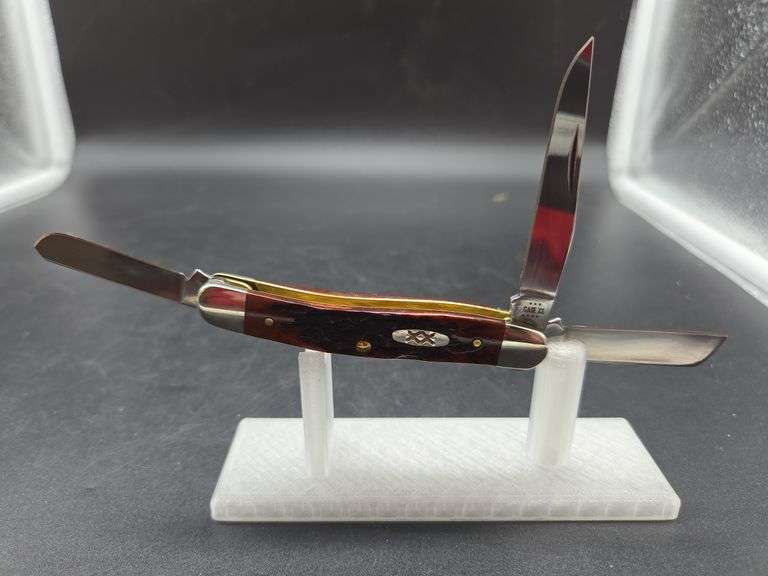 Case XX USA 6318 Mahogany Bone Peach Seed Stockman Knife image