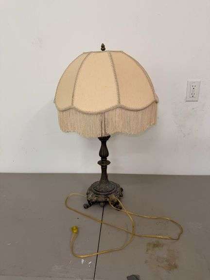 Ornate Table Lamp with Fabric Shade image