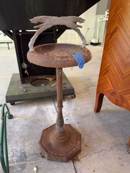 Metal Dog Figural Smoke Stand & Metal Chair image