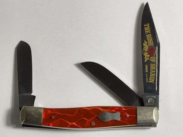 FIGHT'N ROOSTER FRANK BUSTER Rose of Sharon Pocket Knife image