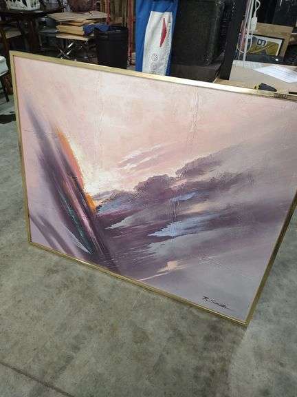 SIGNED R SMITH PAINTING 50X40 image