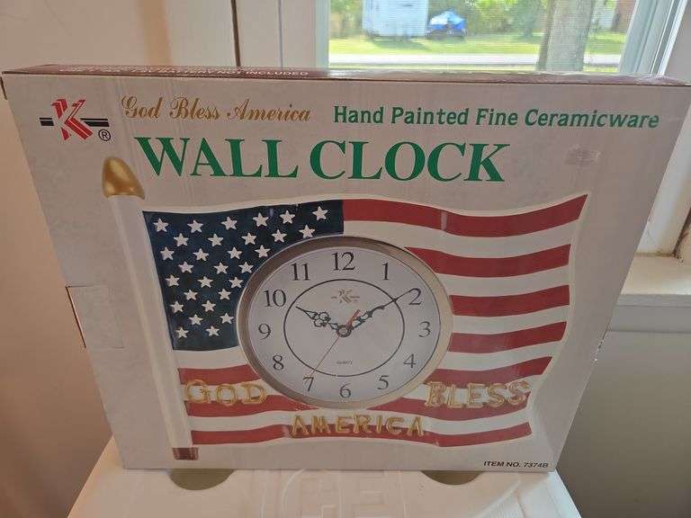 God Bless America Ceramic Wall Clock image