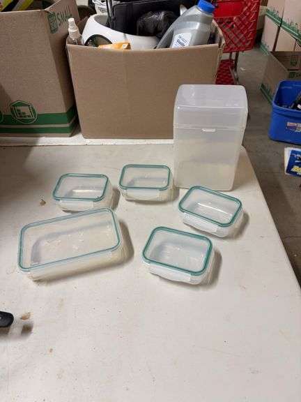 6- PLASTIC- FOOD STORAGE CONTAINERS W/ LIDS image