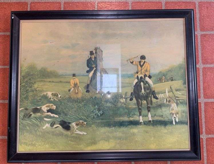 Framed Fox Hunting Scene image