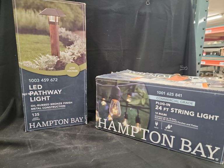 Hampton Bay LED Pathway Light and 24 FT String Light image