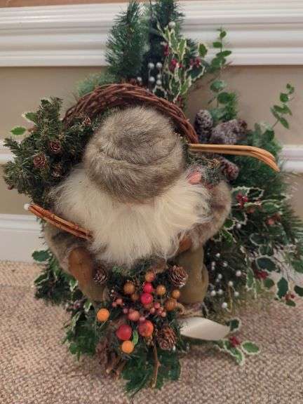 Holiday Santa Centerpiece with Pine and Berries image