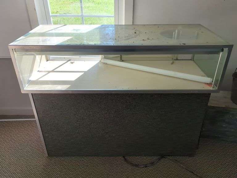 Glass Display Case with Light Fixture and Base
