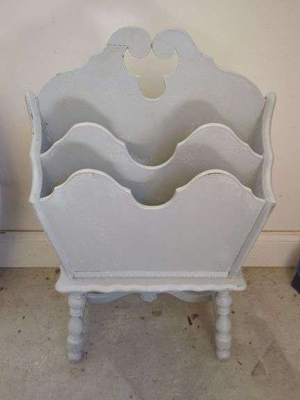 Painted Wooden Magazine Stand image