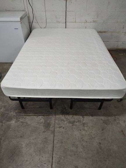FULL SIZE METAL PLATFORM BED - MATTRESS WILL BE GIVEN TO BUYER IF WANTED image