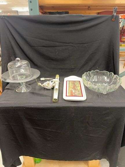 Cake Stand, Horse Racing Serving Tray, Glass Bowl, and Electric Lighter image