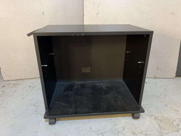 Black Rolling Cabinet with Shelves image