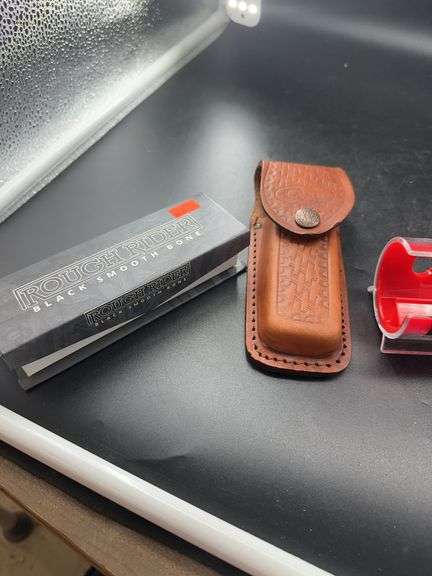 Rough Rider Titanium Blade Knife with Leather Sheath image