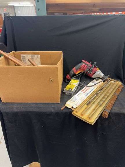 Power Drill, Drill Bits, Fasteners, Copper Tubing, and Other Hardware image