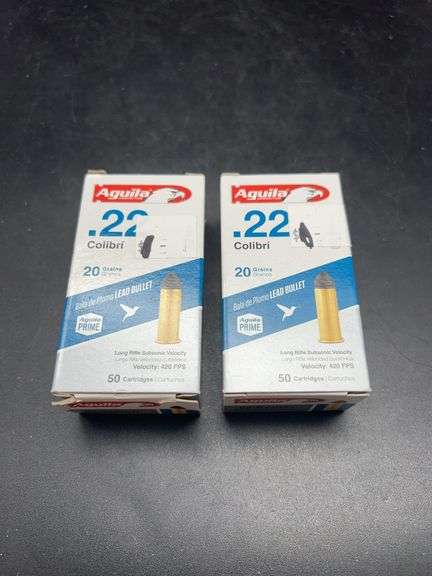 Two Aguila .22 Colibri Cartridge Boxes with Carriers image